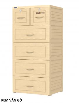 Tủ nhựa Tabi 5 tầng Kem vân gỗ